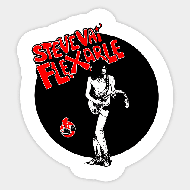 Flexible guitarist Sticker by Illustrations By Majali